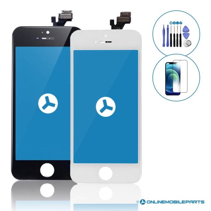 iPhone 5 Black & White LCD Screen Replacement Side By Side Front