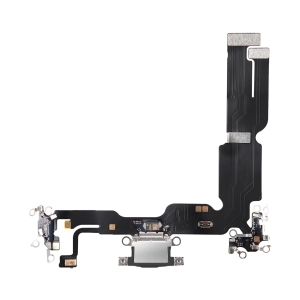 iPhone 15 Plus Charging Port Replacement With Microphone Flex Cable Black