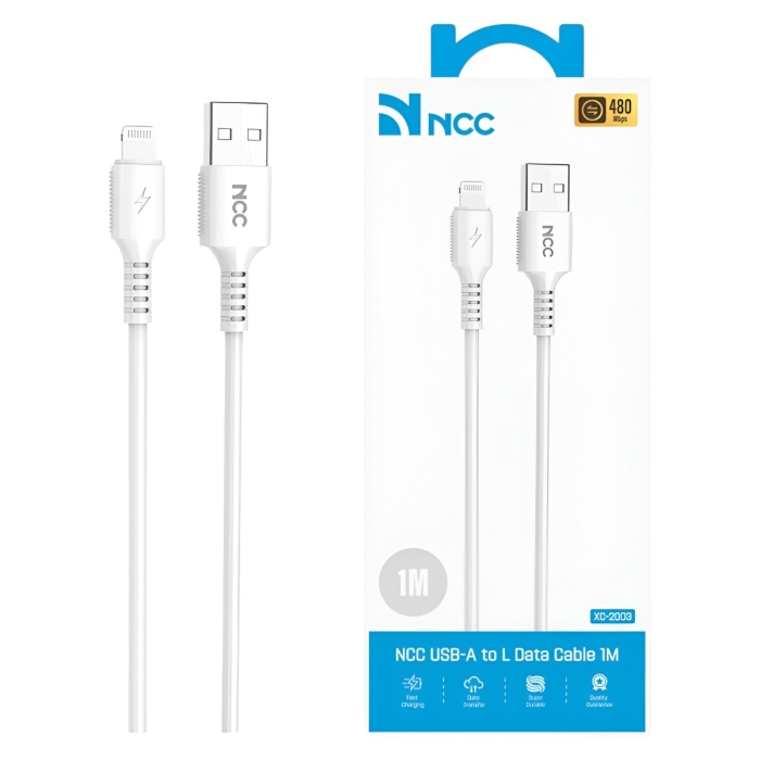 NCC USB-A to Lightning Charging & Data Cable - 1m